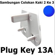 3 to 2 pin adapter plug key 13A Arab Singapore LH plug connection
