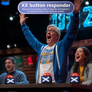 Interactive Trivia Game Buzzer Button with Sound and Light for Quizzes