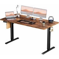 Electric Standing Desk, 63 X 24 Inch, Modern Style, Adjustable Height, 154 Lbs Capacity, With Memory