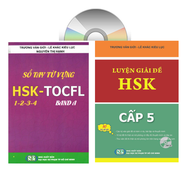 Sách - Combo 2 sách Sổ tay từ vựng HSK1-2-3-4 và TOCFL band A + Luyện giải đề HSk cấp 5 có gia