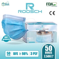 BULK Roosch 3-Ply Disposable Surgical Face Mask (50 Boxes) FDA Approved with EC Accreditation Q5LJ