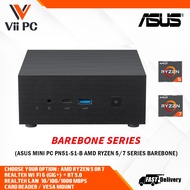 ASUS MINI PC PN51-S1-B-B5215MD/ PN51-S1-B-B7216MD Barebone -AMD RYZEN 5 5500U/5700U Realtek WI-FI 6 (GIG+) + BT 5.0