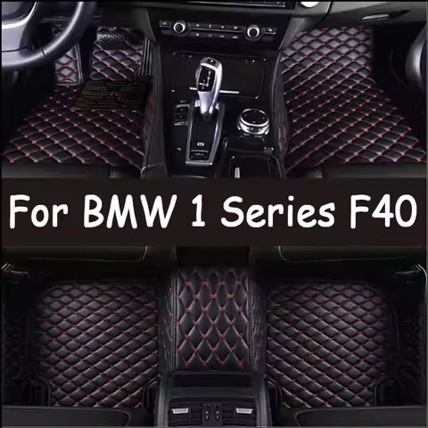 Leather Car Floor Mat For BMW 1 Series F40 118i 116d 118d 2020 2021 2022 2023 5seat Waterproof Car M