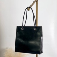 【 日本直送 名牌中古包 】Cartier 卡地亞 手提包 黑色 豹紋 皮革 vintage 古董 amhwat
