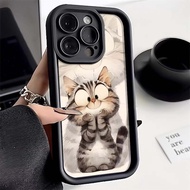 Shockproof Phone Case For Motorola Moto G75 G15 G05 Funny Cartoon Cat Silicone Cover