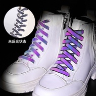 [Shoelaces] Holographic Reflective Shoelaces Colorful Flat AJ1AF1 Two-Dimensional Black White 3M Col