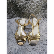 Gold Thin Ankle Strap Heels