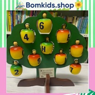 Montessori apple tree toy for learning letters and numbers for children to assemble intelligence