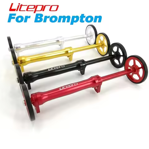 Litepro Easy Wheel & Extension Rod For Brompton Rear Cargo Rack Easywheel Telescopic Rod