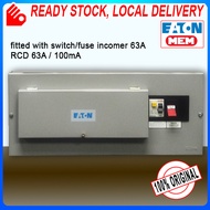 EATON MEMGUARD METAL DISTRIBUTION BOX CONSUMER UNIT SINGLE PHASE DB BOX WITH 63A MAIN SWITCH/FUSE RC