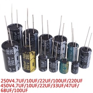 250V/450V In-Line Aluminum Electrolytic Capacitor 4.7 Uf/10UF/22UF/33/47/68/100/220UF
