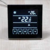 Black LCD Thermostat for Central Air Conditioning Fan Coil Units 2 System Cooling Heating Room Tempe