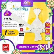 KDK Ceiling Fan K15yc - 10 Speed Apps &amp; Remote Control, Dc Motor, Pearl White (60″) Nodoka Kipas Siling