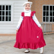 Rania - Gamis Overall Anak Perempuan Model Trendy/Gamis Anak Polos Model Overall
