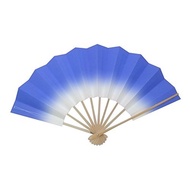 [ Direct from JAPAN ] Bokashi Mai Fan, White Bamboo, 9 cm, 5 minutes,  Blue, Navy, Perfect for practicing! Great for dances and festival dances! Authentic Item