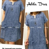 Dress Wanita Korea Jeans - Alila Dress Pendek Sabrina - Daster Wanita Jeans Terbaru
