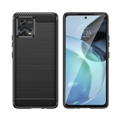 For Moto G72 Case Cover Motorola Moto G72 Coque New Carbon Fiber Bumper Back Shockproof Soft TPU Cas