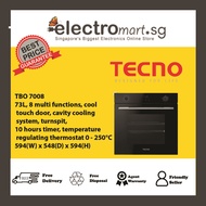 Tecno 73L 8 Multi-Function Built-In Oven (Black/Stainless Steel Door Frame) TBO 7008