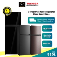 Toshiba 530L 2-Door Inverter Refrigerator Glass Door Fridge GR-RT624WE-PMY Peti Sejuk Peti Ais 冰箱