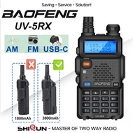 Baofeng UV-5RX Ham Radios 3800mAh Enlarged Thicker Battery USB-C Charging Multi Bands AM Aviation Band 128 Channel Walkie Talkie