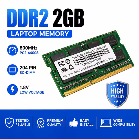 DDR2 RAM 2GB 800MHz Laptop Memory SODIMM PC2-6400S 204Pin 1.8V Notebook RAM Upgrade Compatible with 
