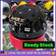 100% Original MHR III Steng Kura Kura Half Cut Helmet VISOR TINTED BLACK HELMET TOPI KELEDAR JPJ SIR