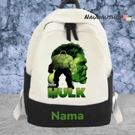 Hulk MOTIF Cute Boys Backpack (FREE Name)