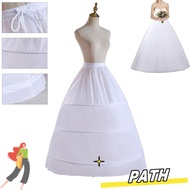 PA-HOME Long White Hoop Skirt with 3 Crinolines