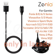 Zenia USB Charger Data Charging Cable for Garmin Fenix 8/E/7X/7/7S/6/6X Pro/6S/5/5X/5S Plus Quatix F