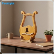 Prettyia Easy to Play Wooden Lyre Harp Selected Wood 24 String Lyre Warm and Pleasant Tone Portable 