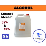Ethanol Alcohol 96% &  75%(Medical Grade) - 5 Litre (5000ml) / Ethyl Alcohol / Denatured Alcohol / S