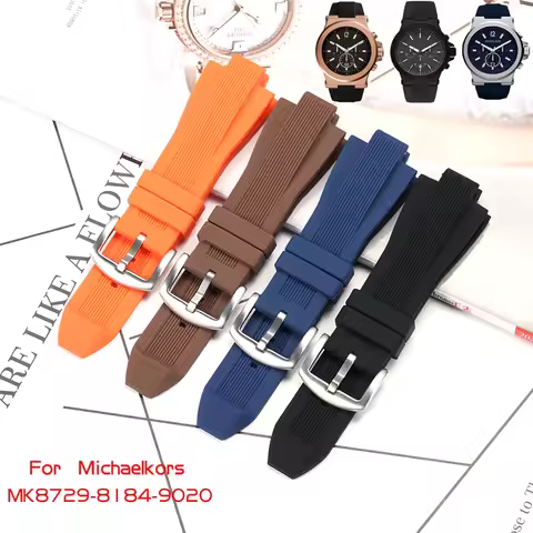 Silicone Strap for Michael Kors MK8184 MK8729 MK9020 MK8152 MK9020 MK9026 Watch Band Sport Diving Br