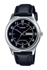 深水埗 有門市全新正貨 1年保養 CASIO 錶 卡西歐 手錶 男裝/女裝/卡西欧 送贈品靚錶布 MTP-V006L-1B2 MTPV006L-1B2  Black Watch/黑色/黑色錶/黑色手錶 #66234 皮帶手錶/皮帶錶/真皮帶手錶/皮帶錶