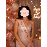 Age 21 Birthday Tiara Crown & Sash Party Decoration Birthday Girl Accessories