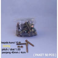 YELLOW BOLT AND NUT M6X40MM 4CM/ (50 PCS PACK) KEY 10 M6 Bolt and Nut