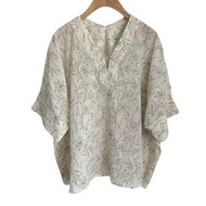 日本 Samansa Mos2 米色森系碎花 短袖 上衣