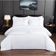 Star Hotel Linen Four-Piece Set Bedding Homestay Supplies White Satin Pure Cotton Hotel Duvet Cover