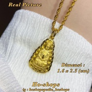 Nara Liontin Buddha Quan Yin Mas Kuning 24K Kadar 999 Asli Emas