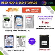 Desktop and Laptop Hard disk  500GB 1TB 2TB HDD and SSD Storage [ USED ]