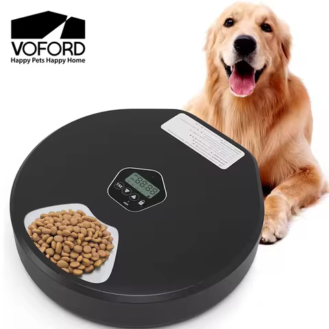 Smart Pet Feeder 5-Meal Timer Dispenser Automatic Wet/Dry Food Pet Feeder for Cat/Dog Small Pet Food