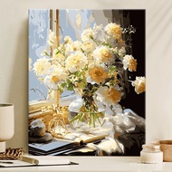 Digital Window Grilles Birthday Handmade Flowers diy Oil Painting Modern Simple Coloring Oil Paintin