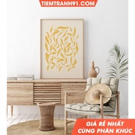 Tranh treo tường Gallery Wall Art Gallery Wall Bundle Matisse Leaf Yellow tặng kèm đinh treo nhận in