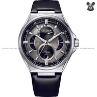 CITIZEN BU0060-09H Men's Analog Watch ATTESA Moon Phase Triple Calendar Eco-Drive 42mm Black Leather