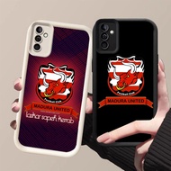 DK-70 Madura United Indonesia FC Silicone Casing black and white for Samsung A35 A34 S25 S24 A24 A17
