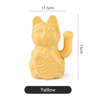 cod 5.9 Inch Ceramic Lucky Cat Waving Arm Maneki Neko Beckoning Cat for Fortune Luck Wealth Prosperi