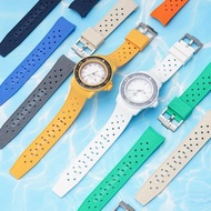 Curved End Liquid Silicone Strap for Swatch X Blancpain Five Ocean Men Women Waterproof Sport for Fi