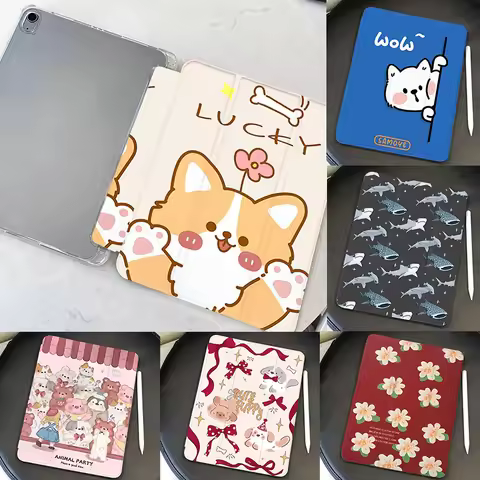 Cute Shiba Inu Ipad Case for 2024 IPad Air 6 Case IPad 10th Generation 10.2 7 8th 9th Cover Pro 11 1