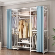 💘&amp;Floor Vertical Wardrobe Simple Clothes Hanger Assembly Simple Modern Metal Open Wardrobe Bedroom Simple Wardrobe MGA2