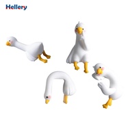 Hellery Cute Cartoon Goose Sculpture Epoxy Resin Miniature Decor Monitor Decoration for Bookshelf Ta