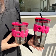 HoHo Glass Cup 450ml - HoHo Glass Cup (Free Glass Straw Same Cup Color)